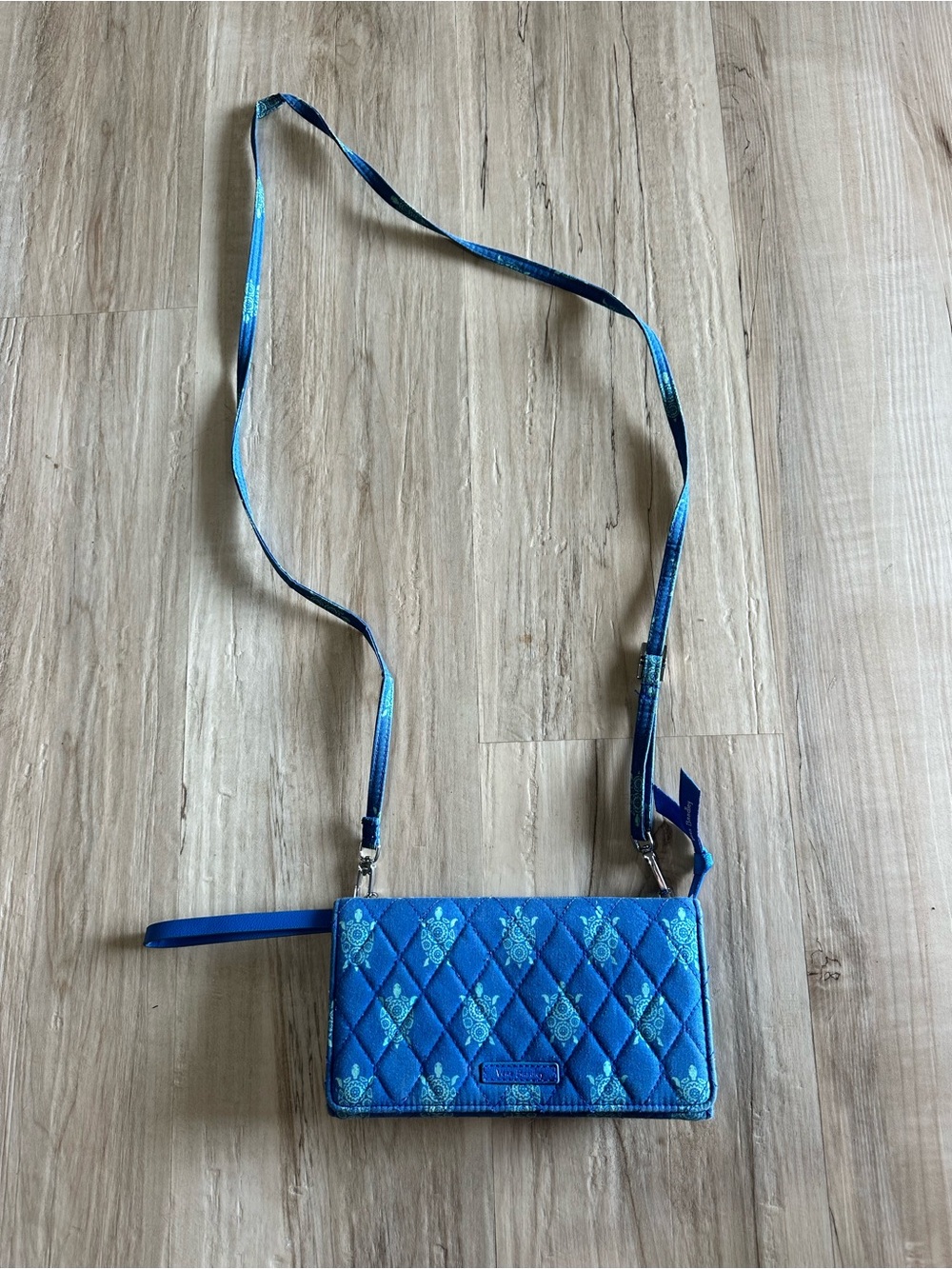 Vera Bradley Quilted Blue & Turquoise Crossbody Wallet